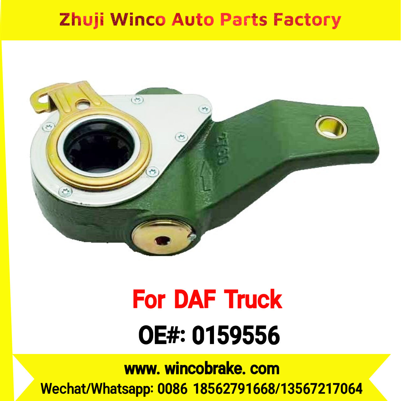 Winco OEM 0159556 Automatic Slack Adjuster TO FIT DAF Truck LH Spline 10 Teeth Replaces Haldex 72523