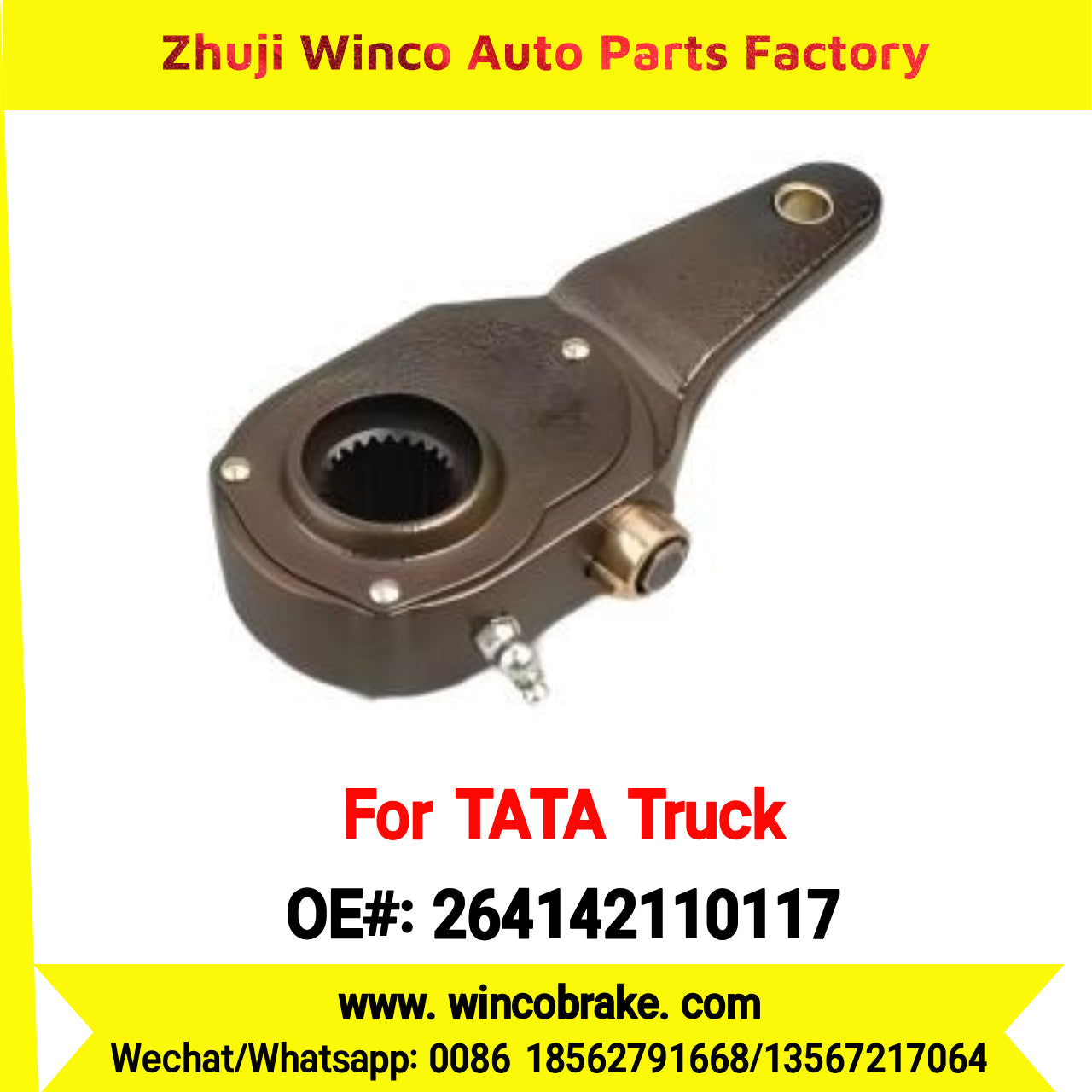 Winco OEM 264142110160 Truck Parts 709 Front SMALL 24 TEETH Manual Slack Adjuster for India Series TATA Trucks New Condition Brake Assembly