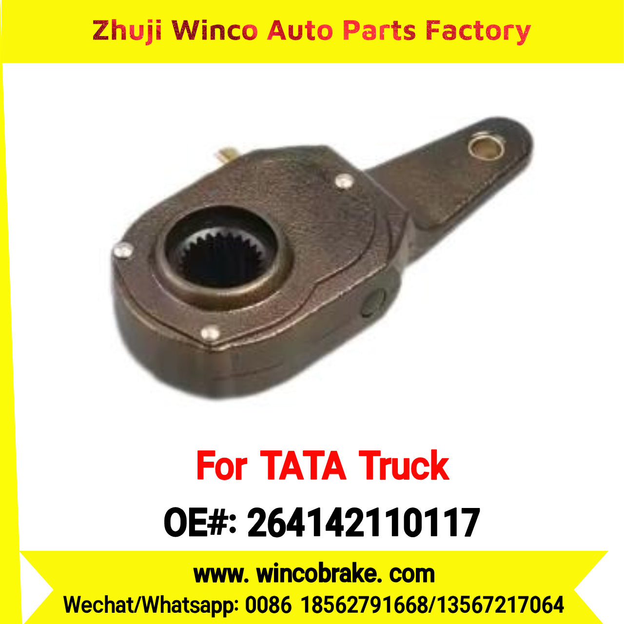 Winco OEM 264142110160 Truck Parts 709 Front SMALL 24 TEETH Manual Slack Adjuster for India Series TATA Trucks New Condition Brake Assembly