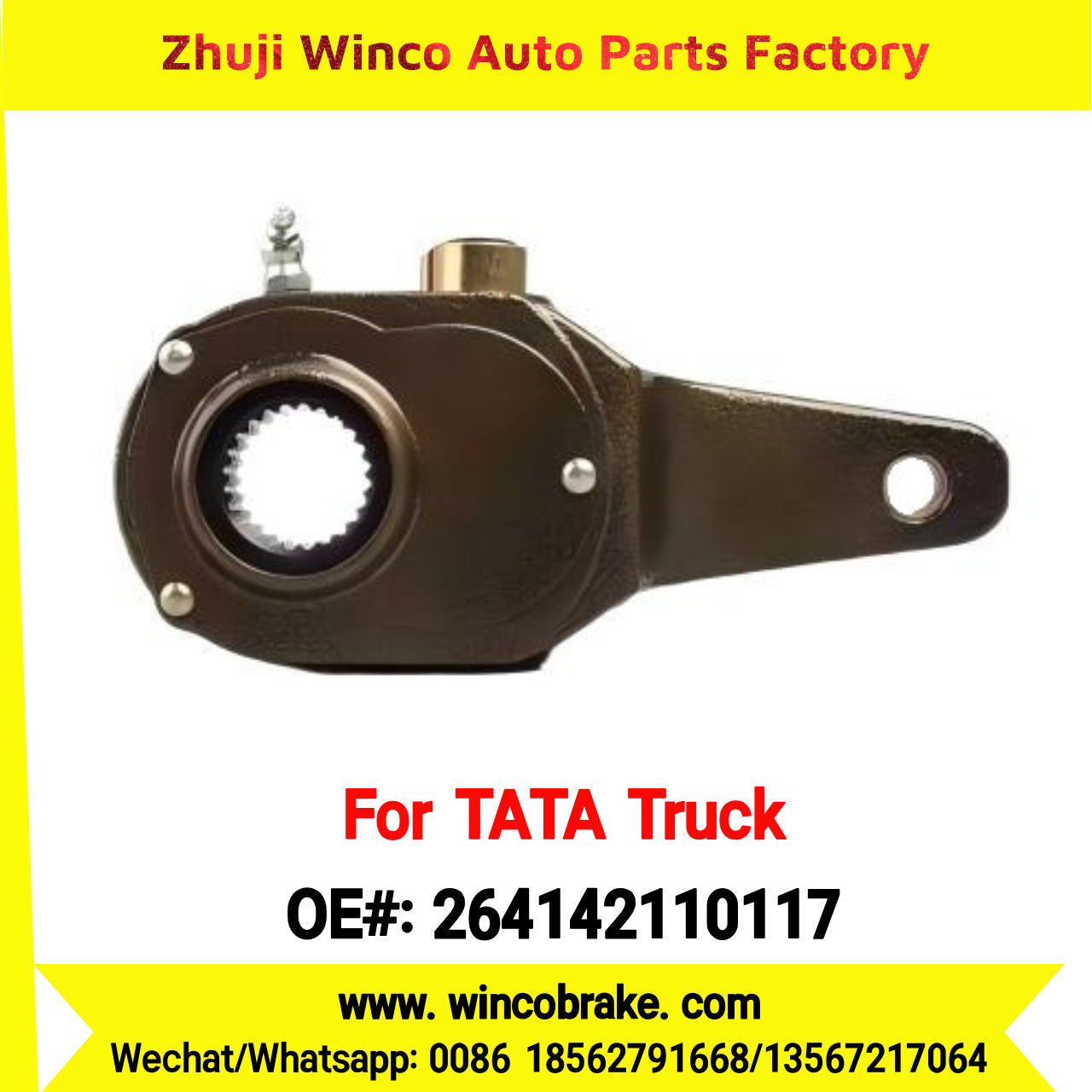 Winco OEM 264142110160 Truck Parts 709 Front SMALL 24 TEETH Manual Slack Adjuster for India Series TATA Trucks New Condition Brake Assembly