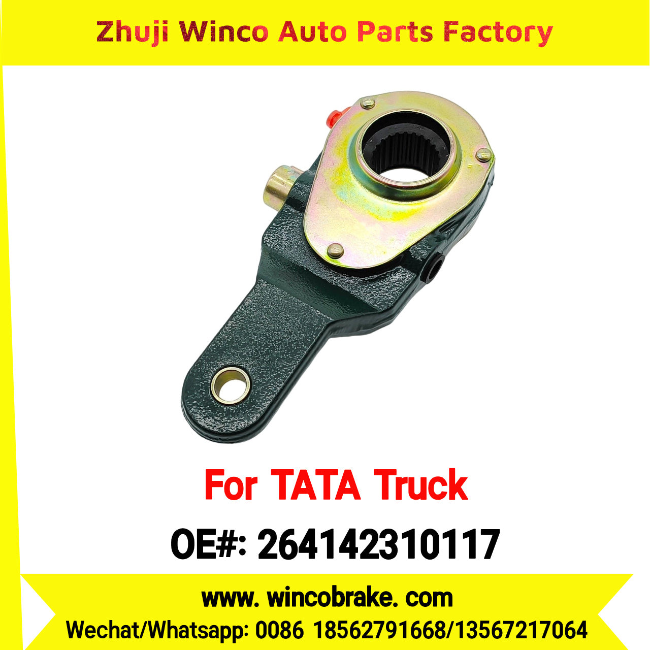 Winco OEM 264142310117 Truck Parts 709 REAR LEFT SMALL 24 TEETH Manual Slack Adjuster for India Series TATA Trucks New Condition Brake Assembly