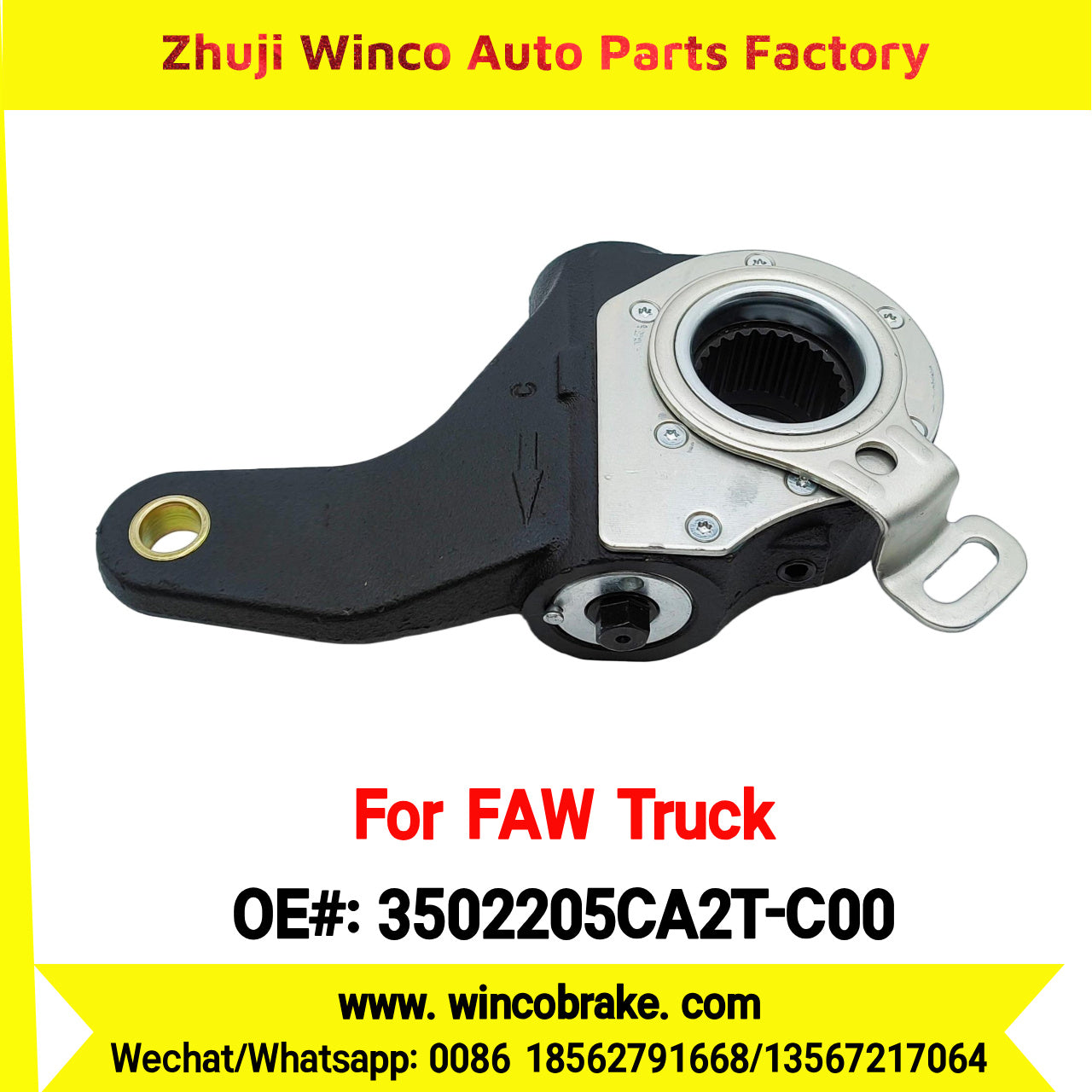 Winco OEM 3502205CA2T-C00 Automatic Slack Adjuster for Suit to China FAW J6 Trucks Brake Systems