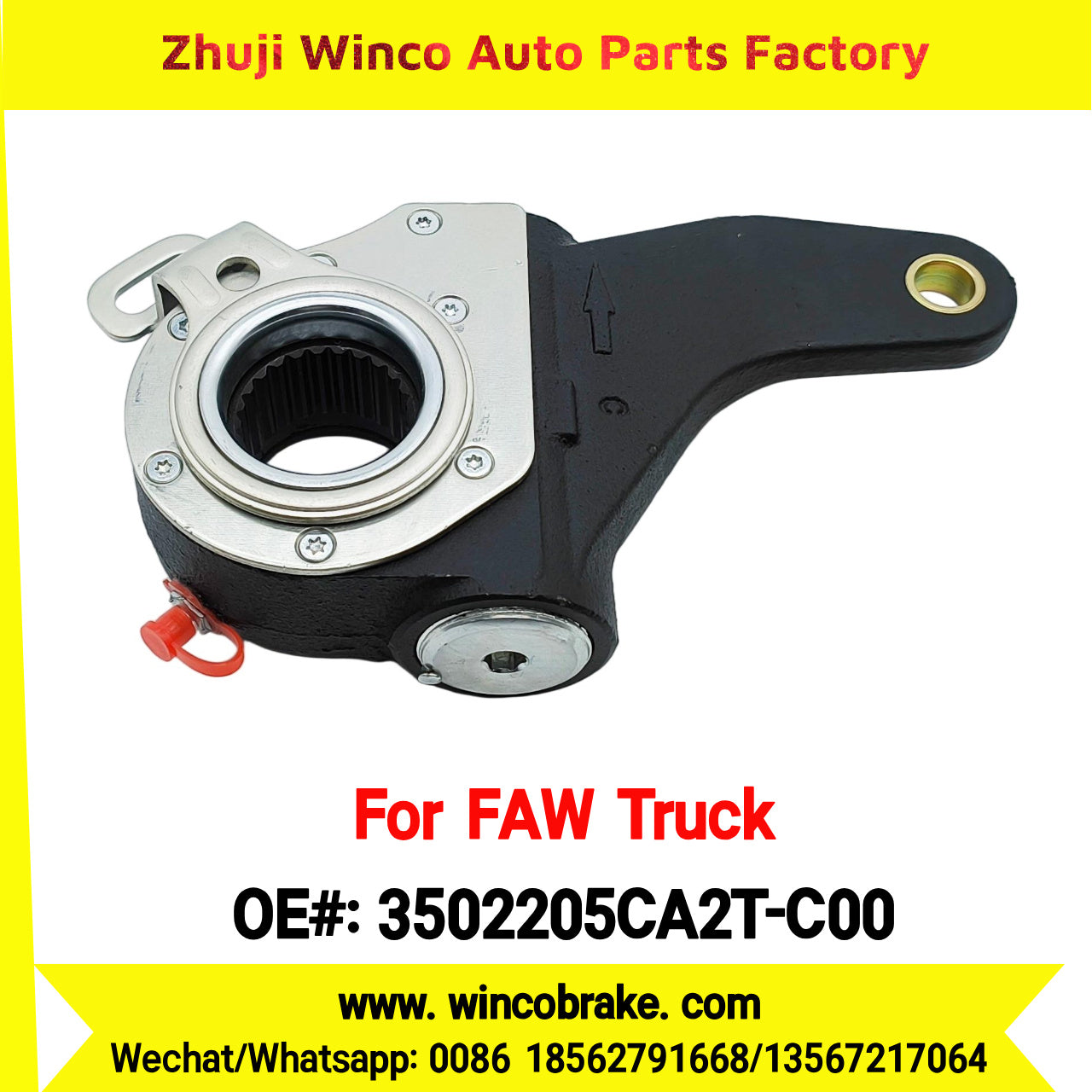 Winco OEM 3502205CA2T-C00 Automatic Slack Adjuster for Suit to China FAW J6 Trucks Brake Systems