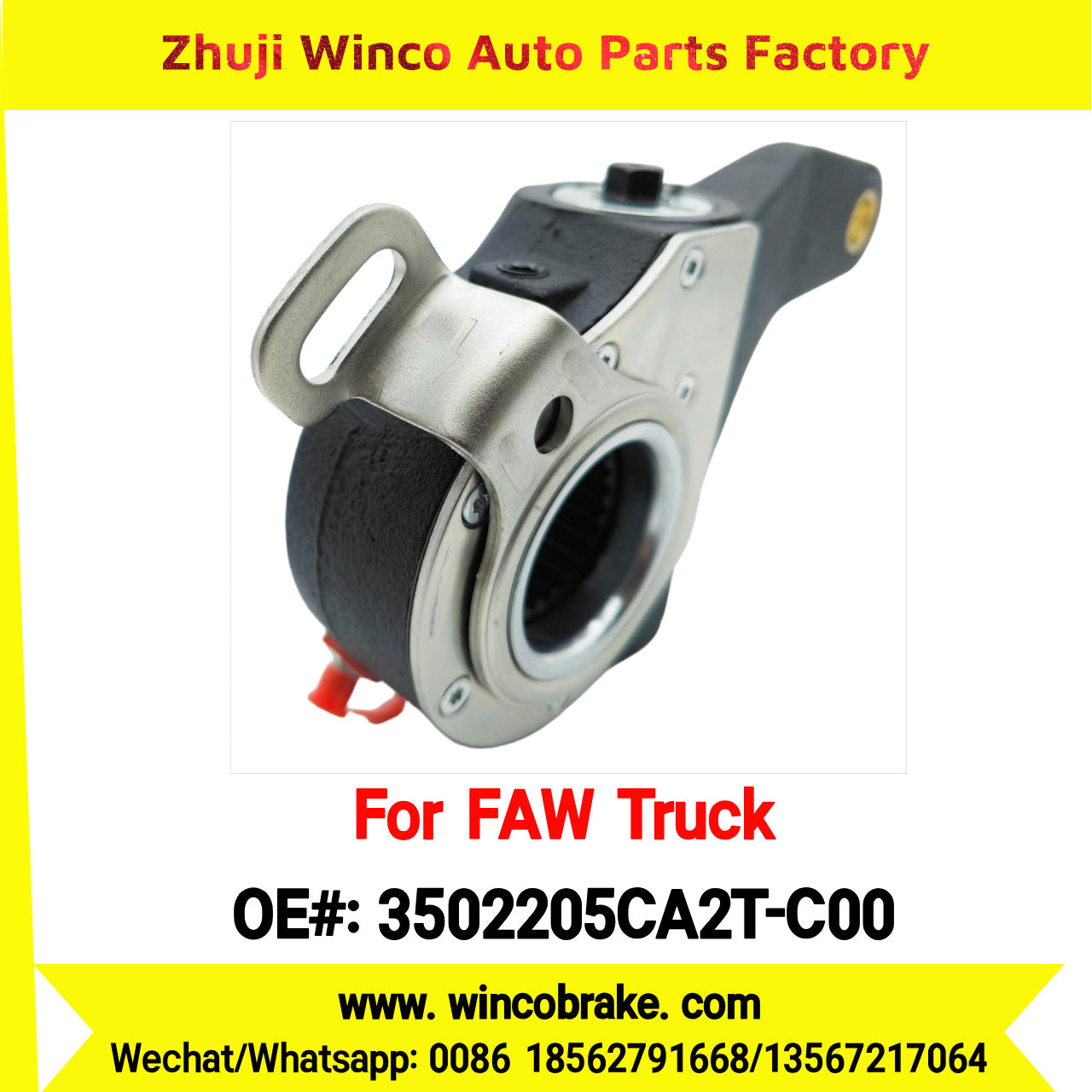 Winco OEM 3502205CA2T-C00 Automatic Slack Adjuster for Suit to China FAW J6 Trucks Brake Systems