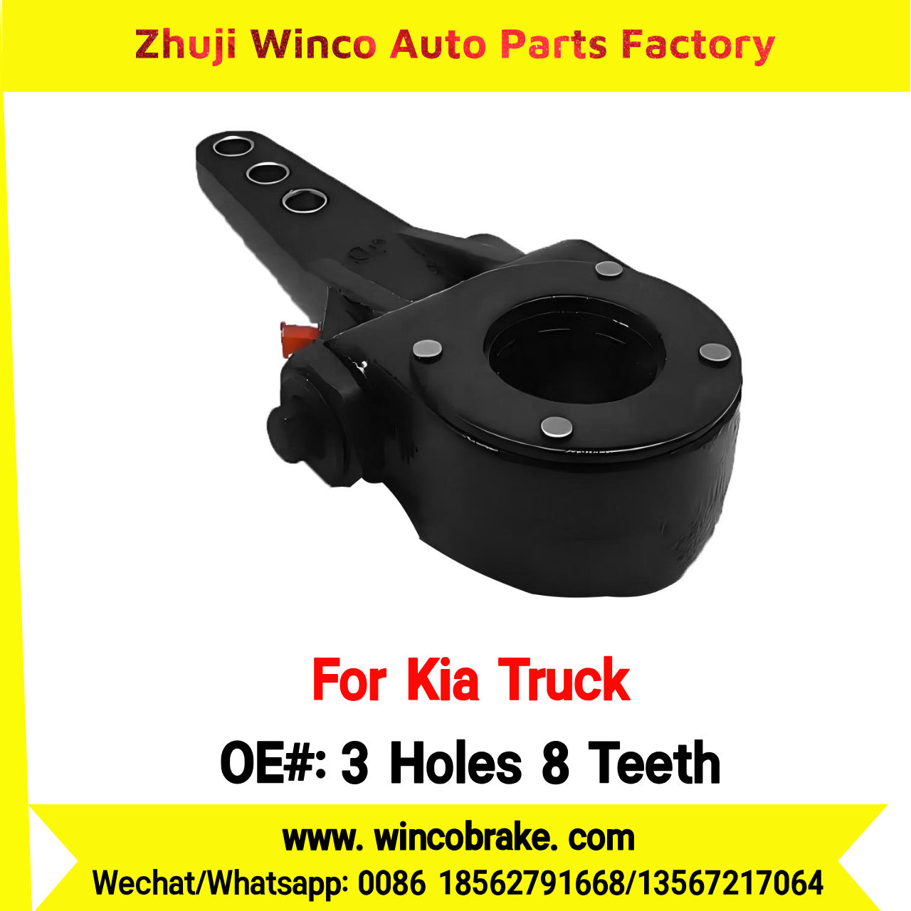 Winco OEM 3 Holes 8 Teeth New Condition Korean Truck Brake Slack Adjuster with 3 Holes and 8 Teeth for Southeast Asia Market
