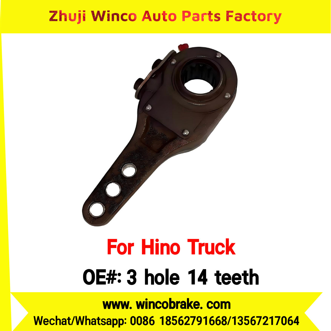 Winco OEM 3 hole 14 teeth Manual Slack Adjuster with 3 Holes and 14 Teeth for Truck Brake Systems Exported to Southeast Asia Market