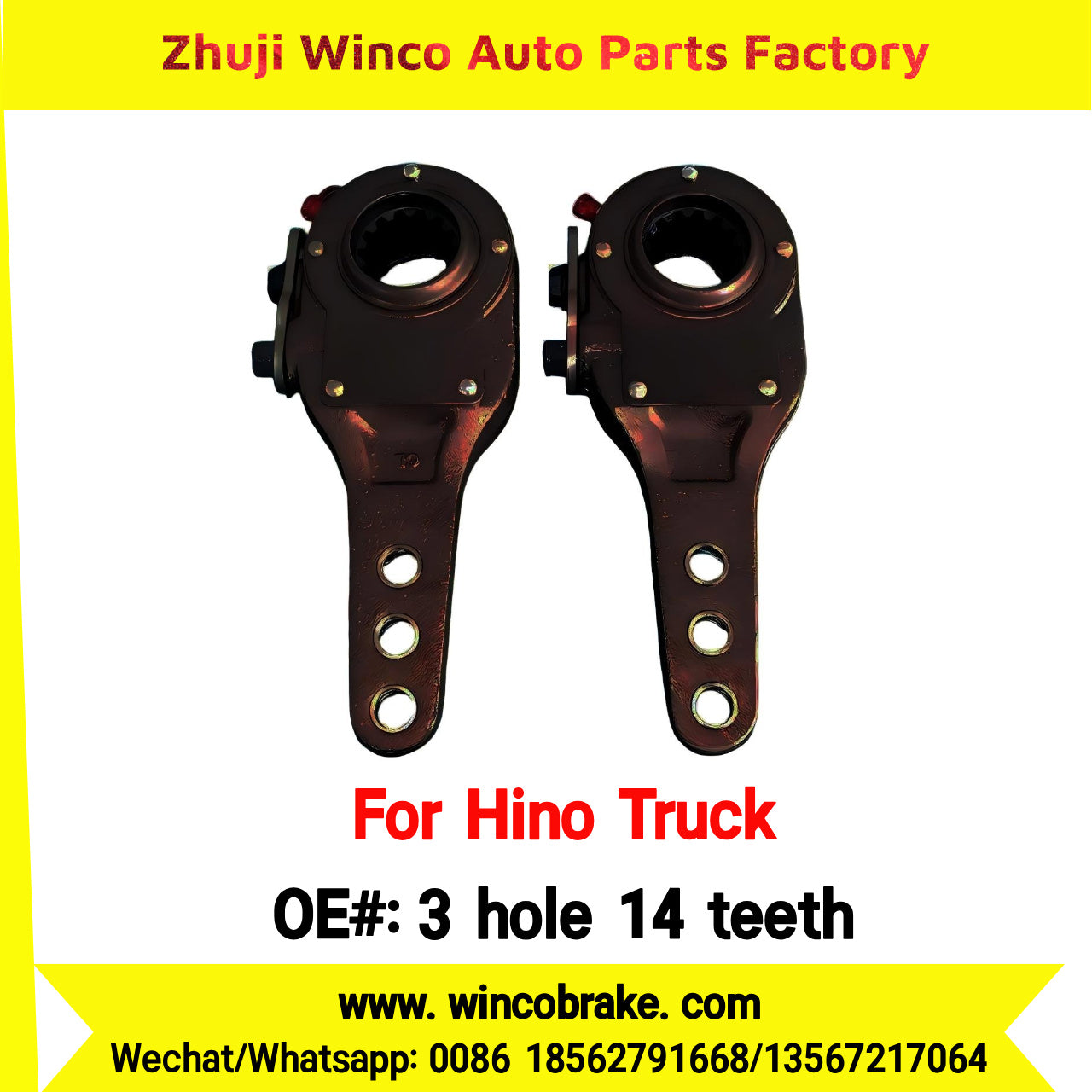 Winco OEM 3 hole 14 teeth Manual Slack Adjuster with 3 Holes and 14 Teeth for Truck Brake Systems Exported to Southeast Asia Market