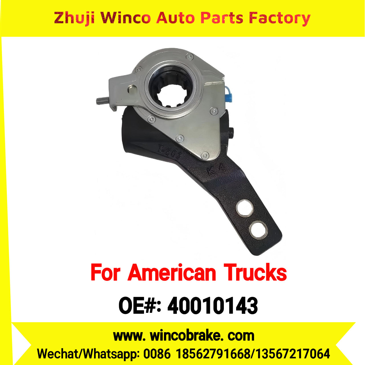 Winco OEM 40010143 Factory Supply AUTOMATIC SLACK ADJUSTER 1-1/2in 10 TEETH to Replace 40010143