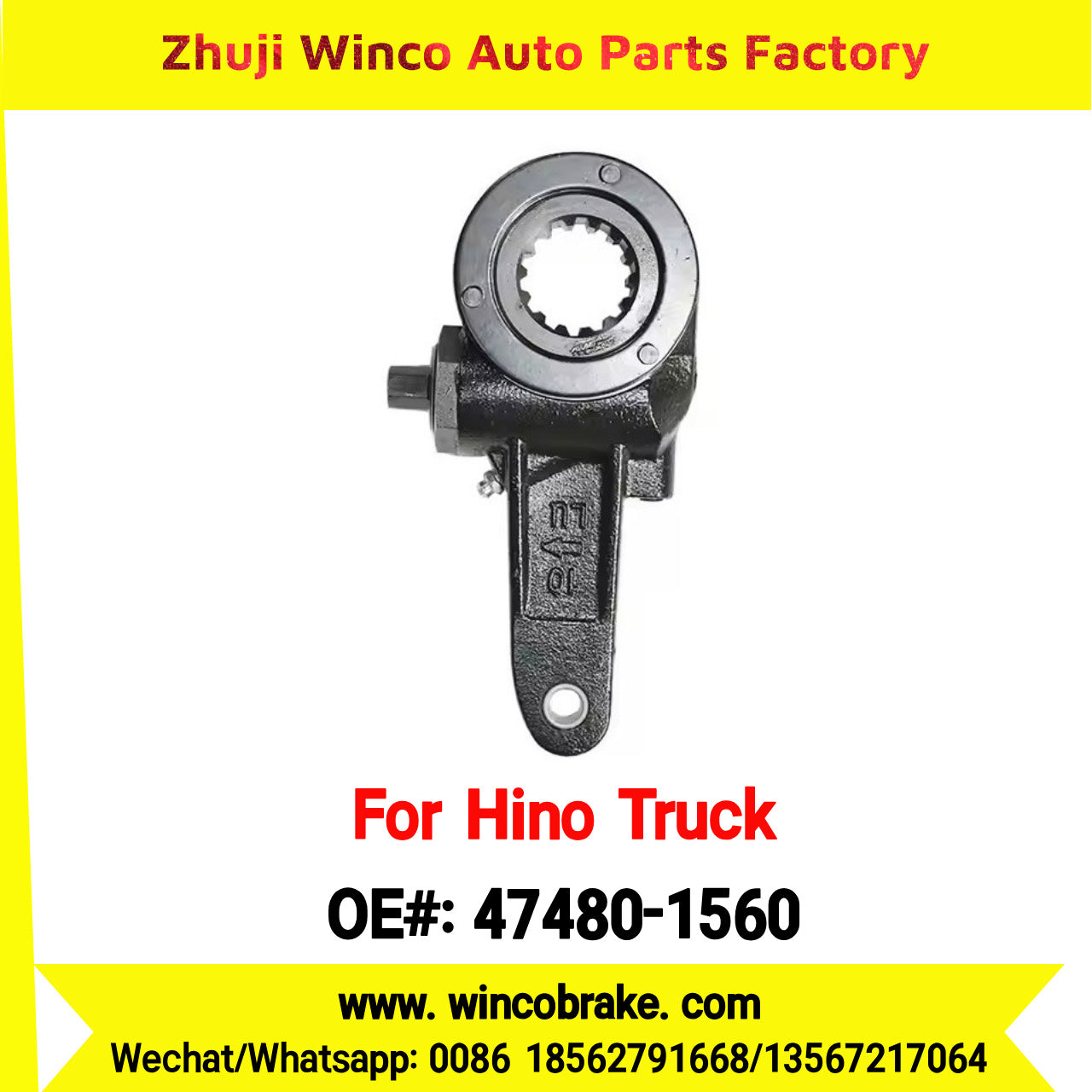 Winco OEM 47480-1560 Supply Brake Slack Adjuster for Hino 500 Trucks