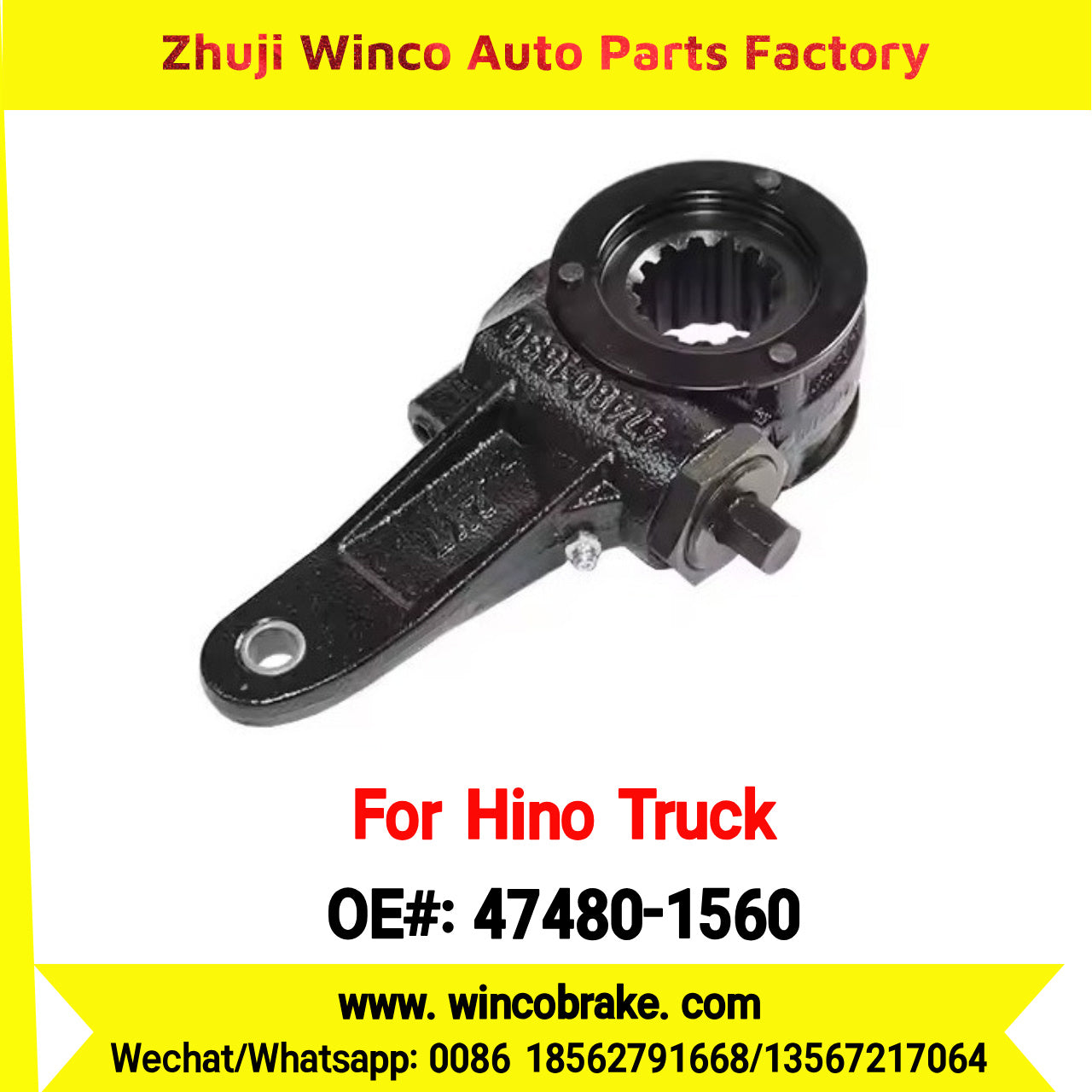 Winco OEM 47480-1560 Supply Brake Slack Adjuster for Hino 500 Trucks
