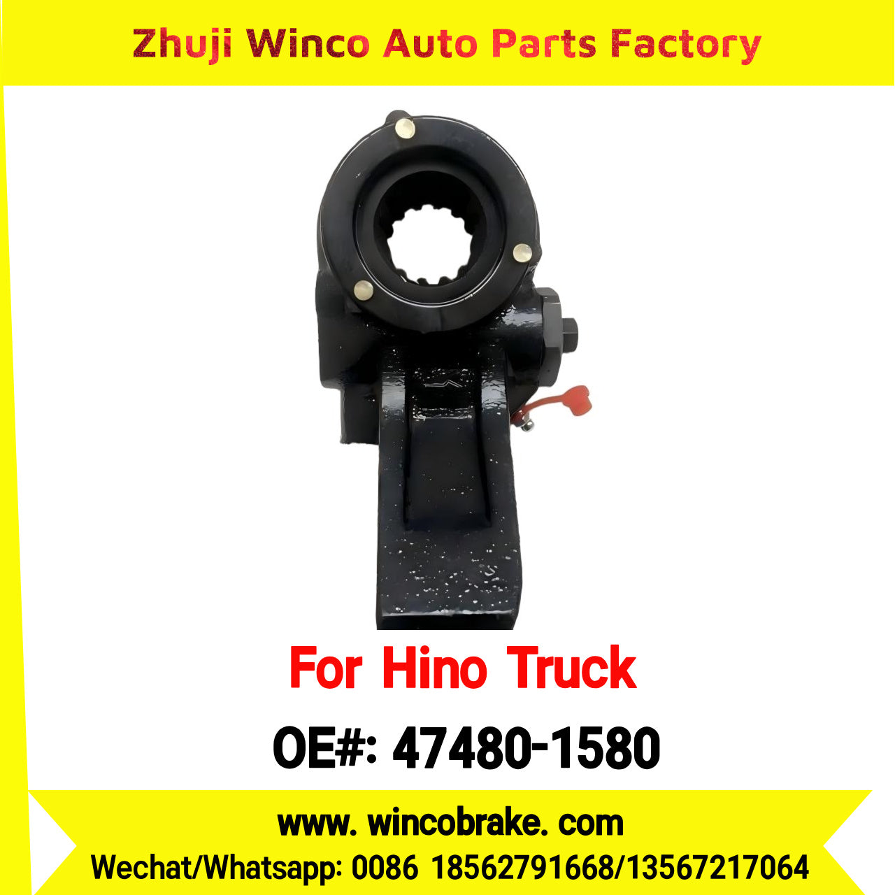 Winco OEM 47480-1580 Manual Slack Adjuster for Suit to Japanese Hino Trucks RH 14 Teeth Spare Parts to Fit Trailer for Southeast Asia Market