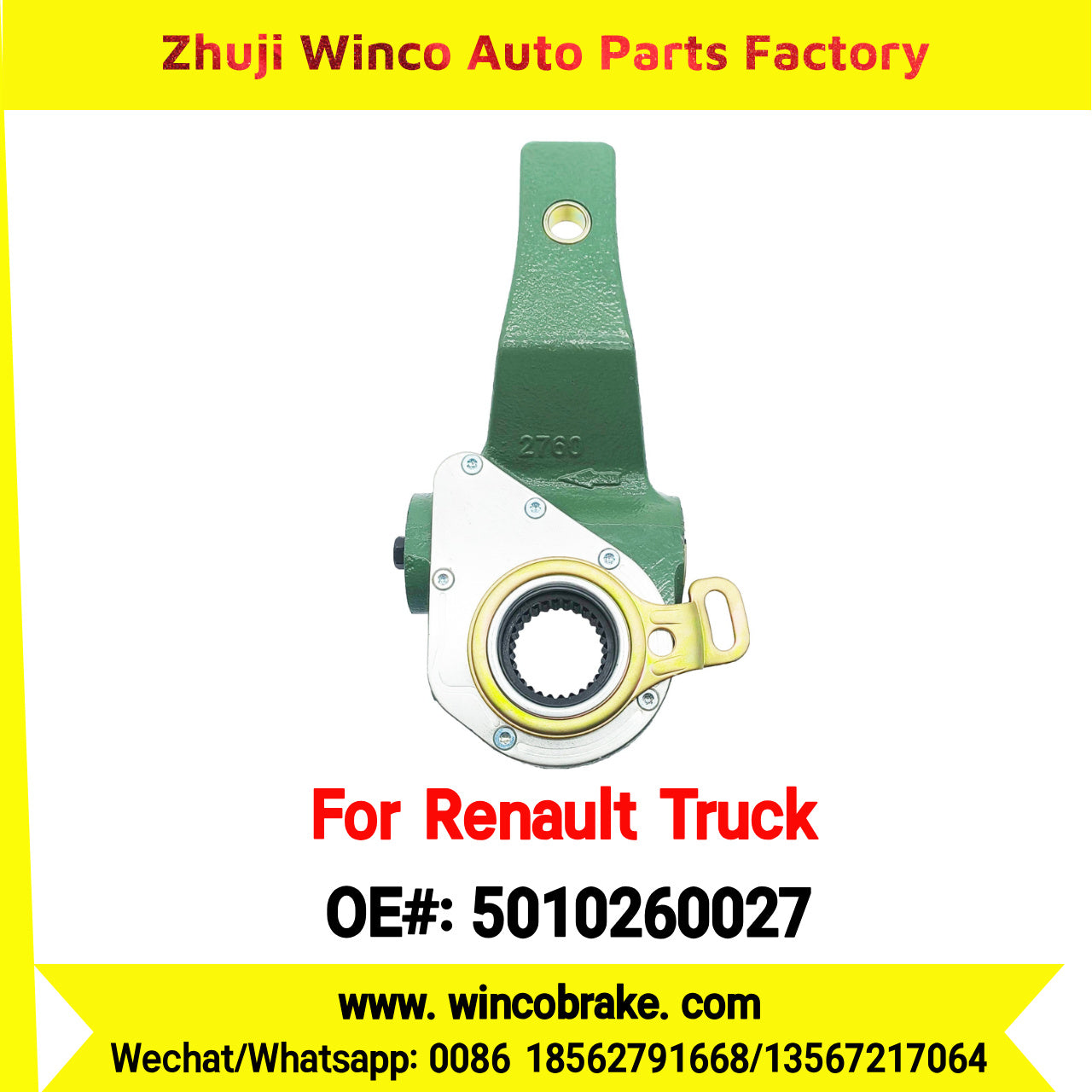 Winco OEM 5010260027 Automatic Slack Adjuster TO FIT Renault Truck & Trailer 27 Teeth LH REPLACES HALDEX