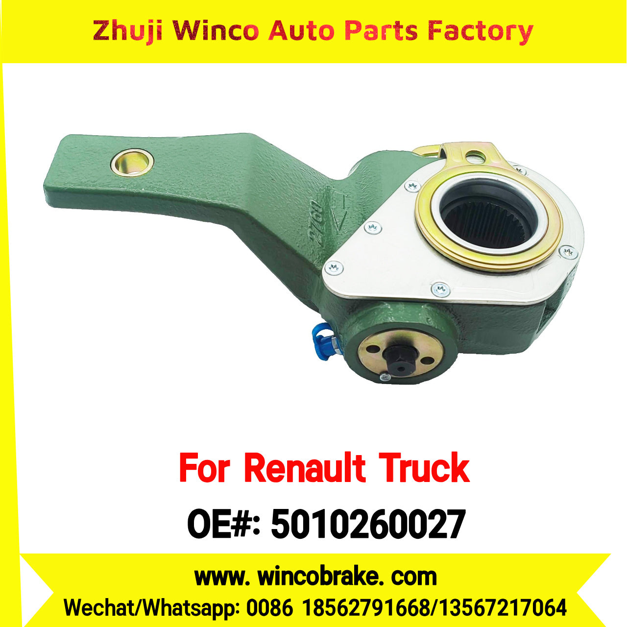 Winco OEM 5010260027 Automatic Slack Adjuster TO FIT Renault Truck & Trailer 27 Teeth LH REPLACES HALDEX