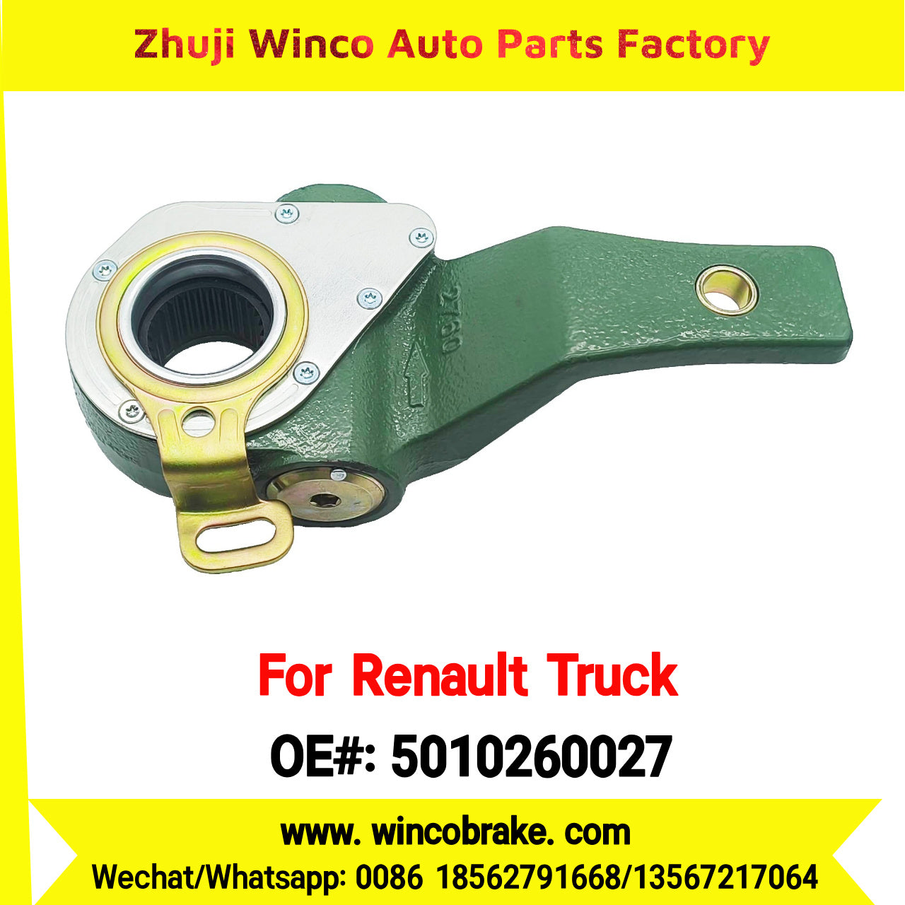 Winco OEM 5010260027 Automatic Slack Adjuster TO FIT Renault Truck & Trailer 27 Teeth LH REPLACES HALDEX