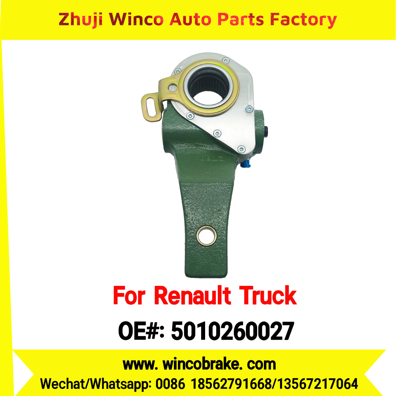 Winco OEM 5010260027 Automatic Slack Adjuster TO FIT Renault Truck & Trailer 27 Teeth LH REPLACES HALDEX