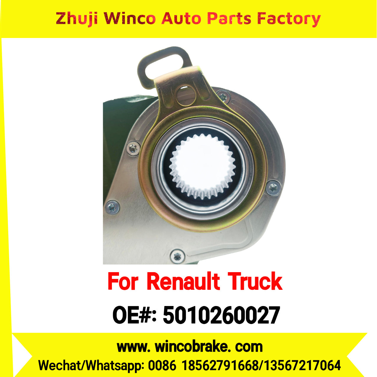 Winco OEM 5010260027 Automatic Slack Adjuster TO FIT Renault Truck & Trailer 27 Teeth LH REPLACES HALDEX