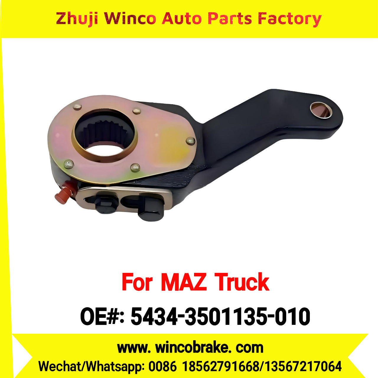 Winco OEM 5434-3501135-010 Supply 25 Teeth Brake Slack Adjuster for MAZ Trucks