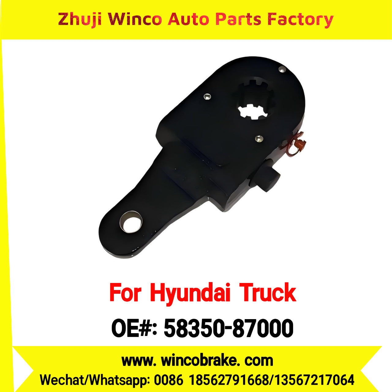 Winco OEM 58350-87000 Factory Supply Rear Brake Ratchet Straight Hand Brake Slack Adjuster for Truck Brake Systems
