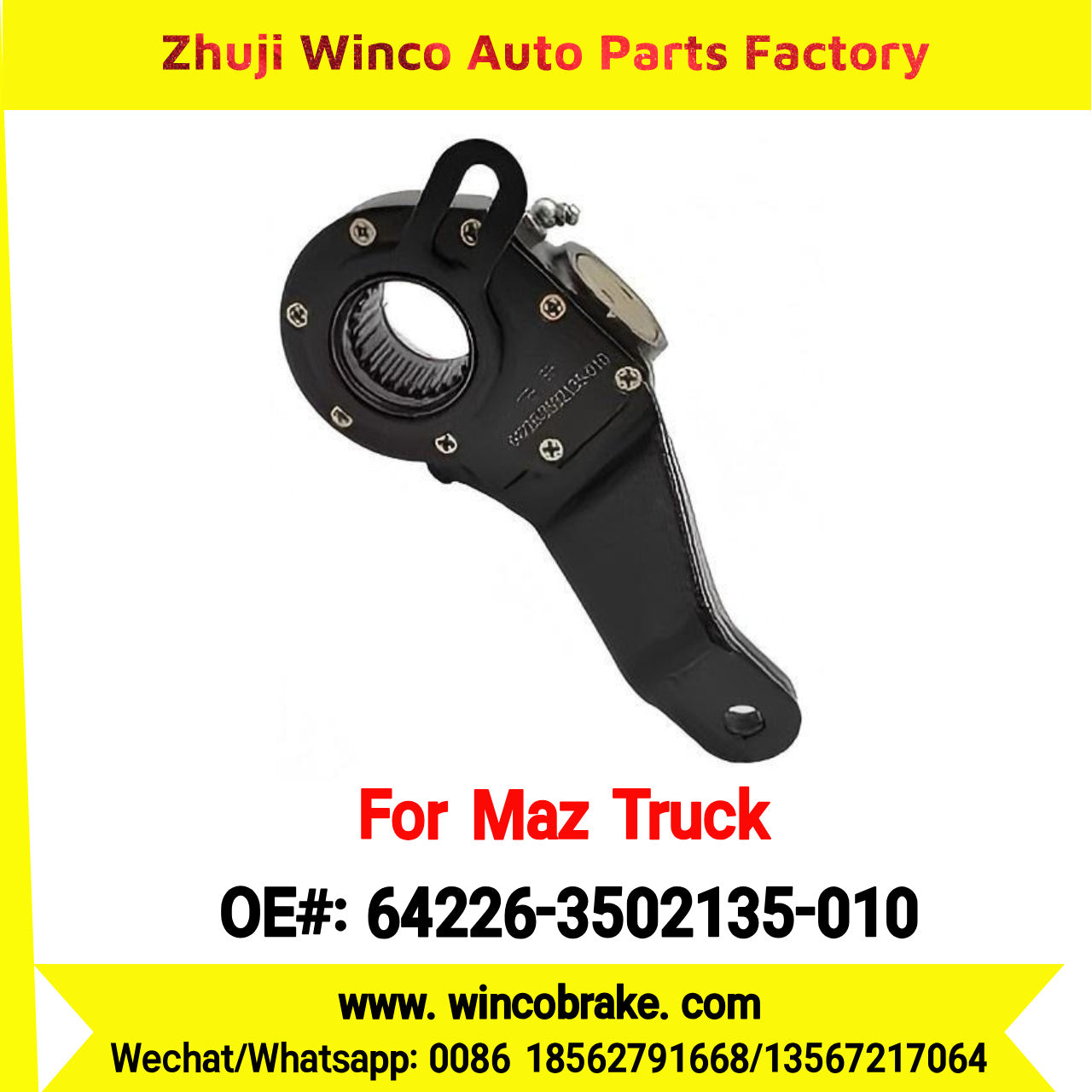 Winco OEM 64226-3502135-010 Automatic Slack Adjuster for RH 25 Teeth MAZ Truck Russian Heavy Duty Maz Serie 150
