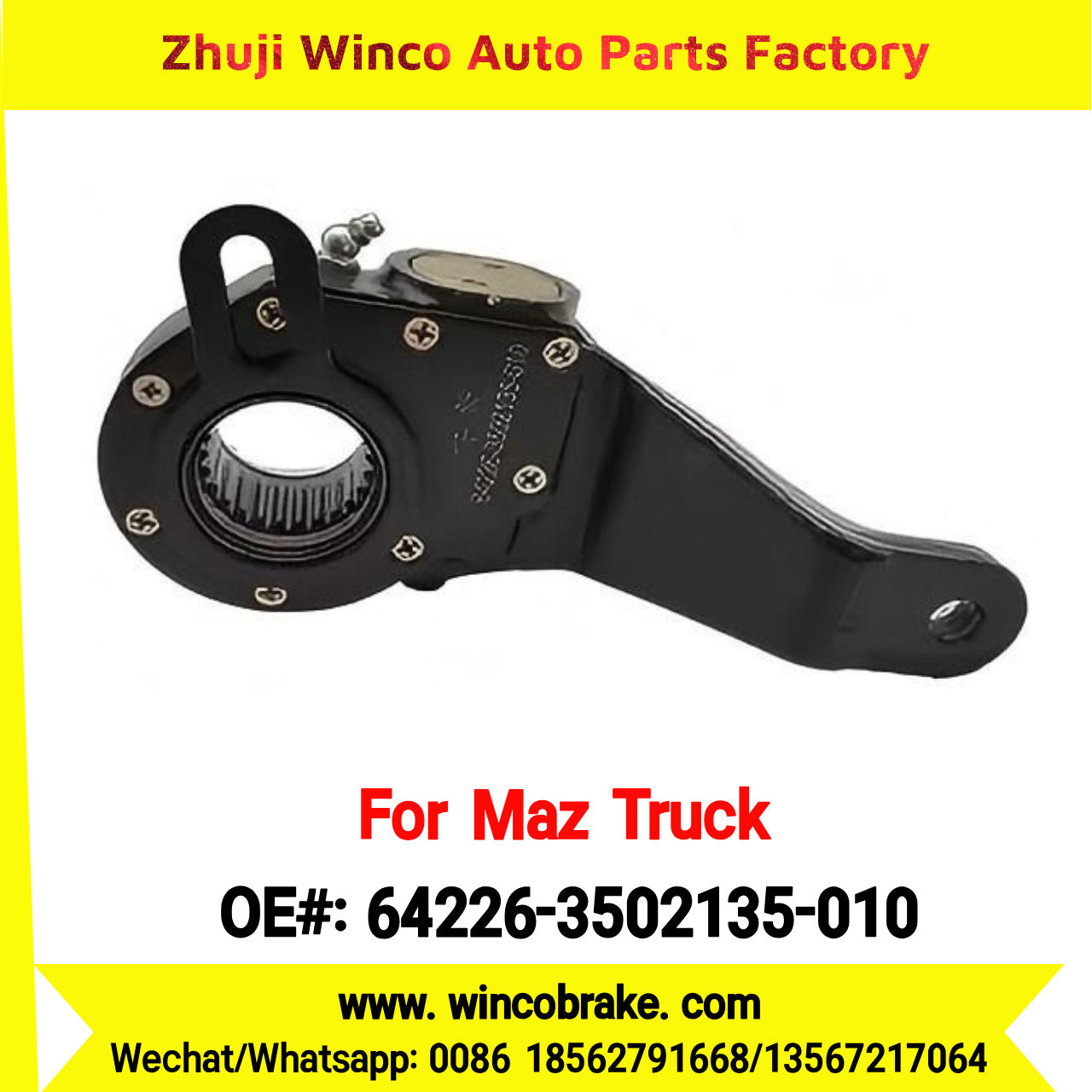 Winco OEM 64226-3502135-010 Automatic Slack Adjuster for RH 25 Teeth MAZ Truck Russian Heavy Duty Maz Serie 150