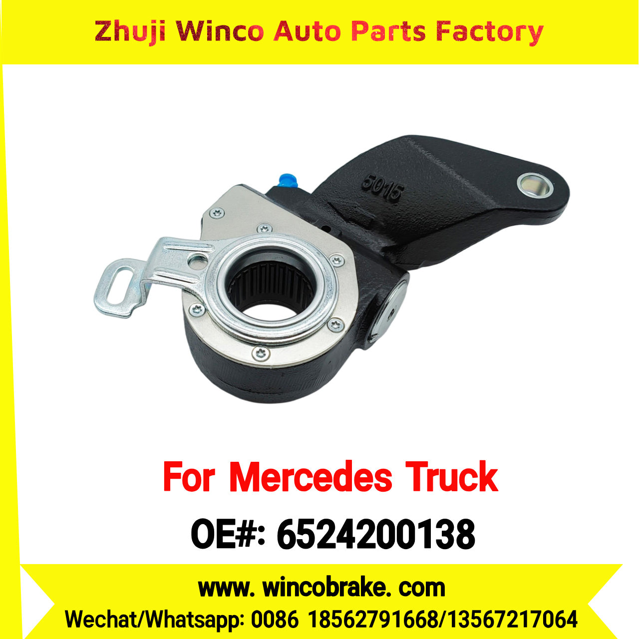 Winco OEM 6524200138 Brake Adjuster for Mercedes Benz Truck Automatic Slack Adjuster Auto Parts Brake Adjusting Arm Haldex Type 1 Hole TO FIT MERCEDES Trucks RH 26 Teeth Replace Haldex 72594