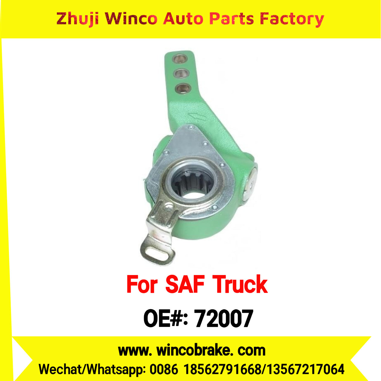 Winco OEM 72007 Automatic Slack Adjuster OEM 4175014900 TO FIT SAF Axle Truck LH Spline 10 Teeth Replaces Haldex 72007
