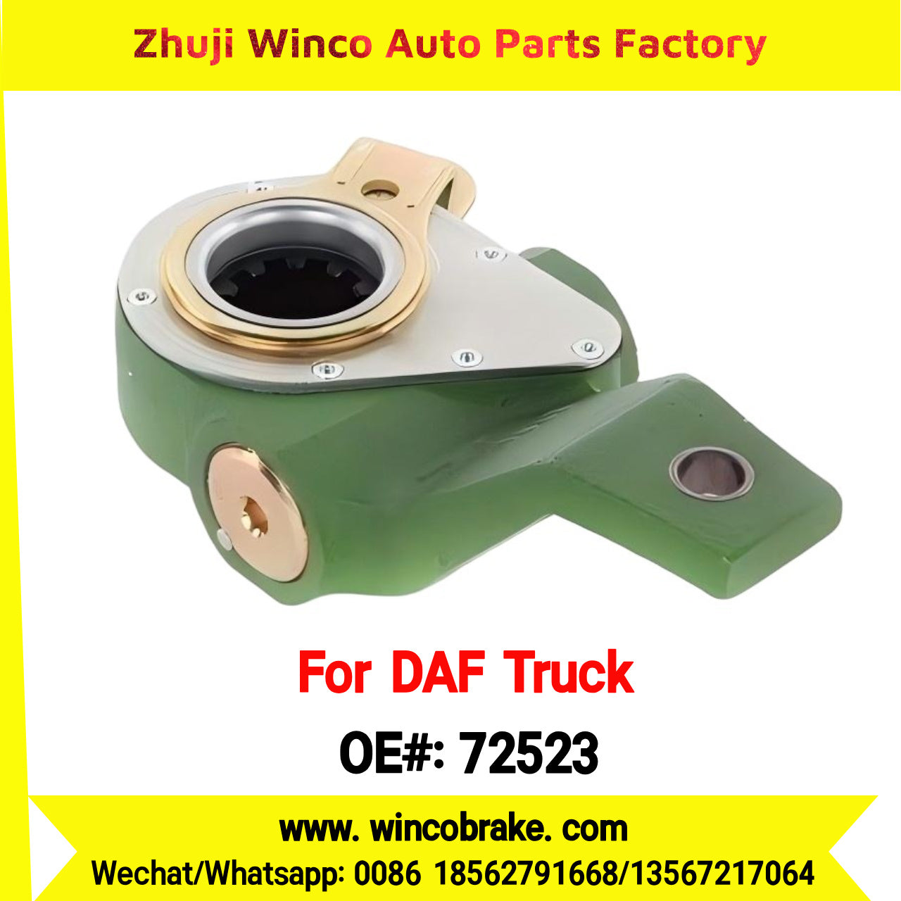 Winco OEM 72523 Automatic Slack Adjuster OEM 0159556 TO FIT DAF Truck and Bus LH Spline 10 Teeth Replaces Haldex 72523