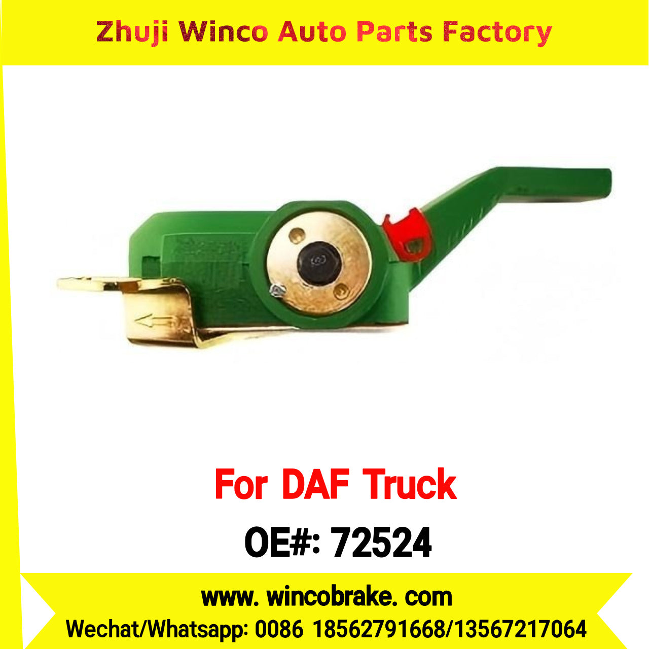 Winco OEM 72524 Automatic Slack Adjuster OEM 0159557 TO FIT DAF Truck and Bus RH Spline 10 Teeth Replaces Haldex 72524