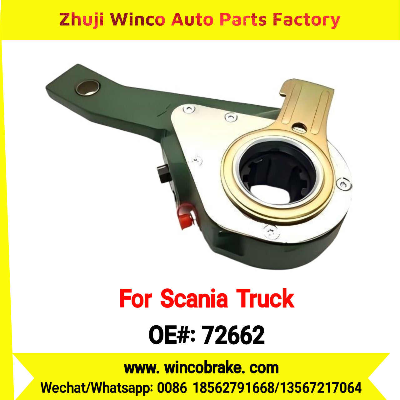 Winco OEM 72662 Automatic Slack Adjuster TO FIT Scania TRUCK & BUS Replaces OEM 1789560 Straight 10 Teeth Haldex 72662