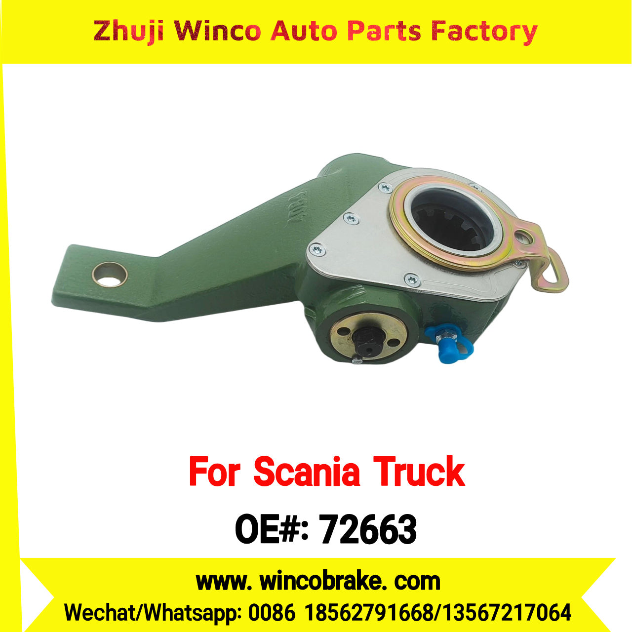 Winco OEM 72663 Automatic Slack Adjuster TO FIT Scania TRUCK Replaces OEM 1112829, 3705, 384417, 042.398