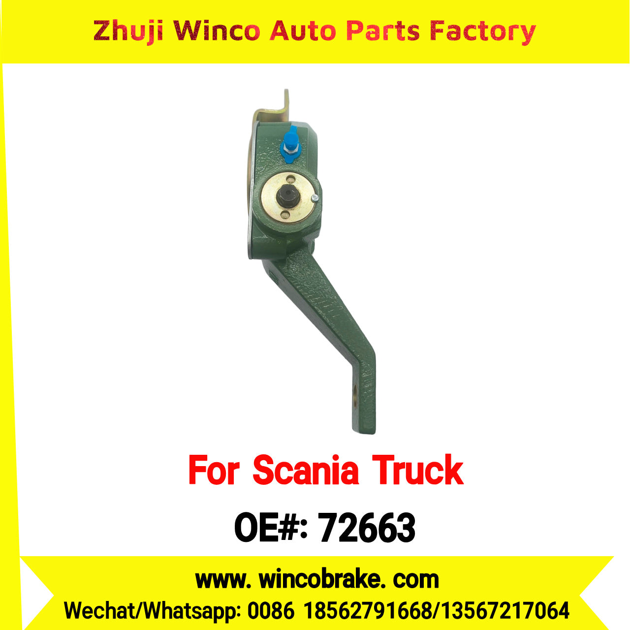 Winco OEM 72663 Automatic Slack Adjuster TO FIT Scania TRUCK Replaces OEM 1112829, 3705, 384417, 042.398
