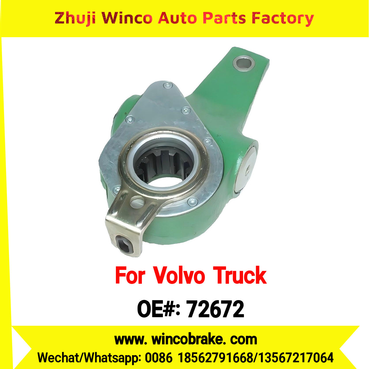 Winco OEM 72672 Automatic Slack Adjuster TO FIT Volvo Truck Replaces OEM 1592871 LH 10 Teeth Haldex 72672