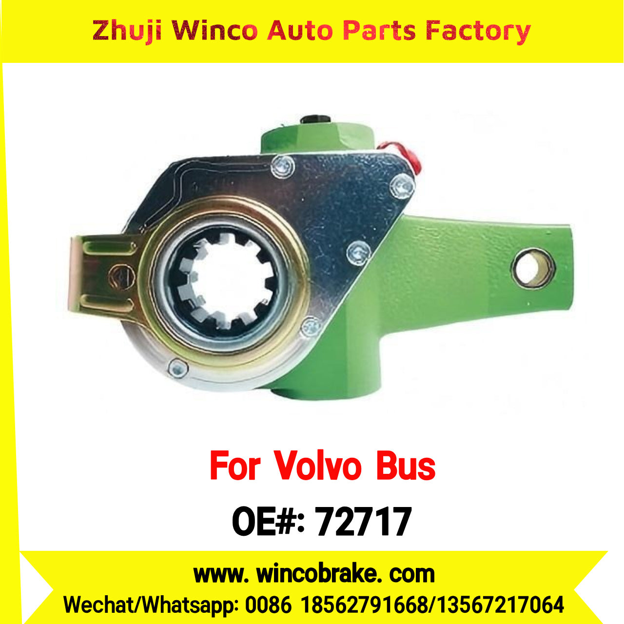 Winco OEM 72717 Automatic Slack Adjuster TO FIT Volvo Bus Replaces OEM 1134293 LH 10 Teeth Haldex 72717