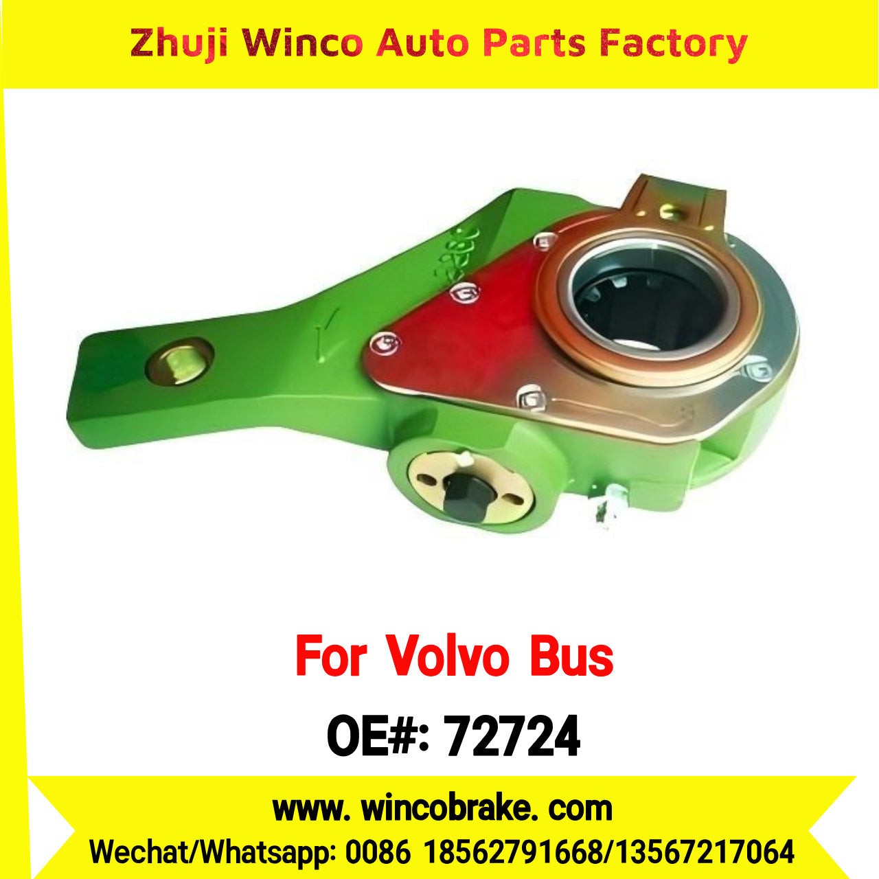 Winco OEM 72724 Automatic Slack Adjuster TO FIT Volvo Bus Replaces OEM 1136433 RH 10 Teeth Haldex 72724