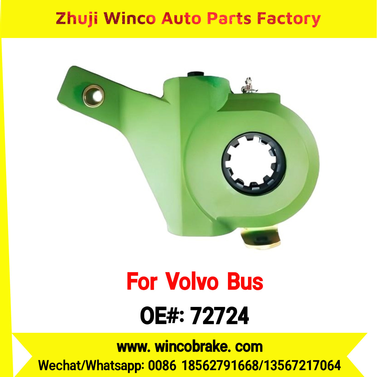 Winco OEM 72724 Automatic Slack Adjuster TO FIT Volvo Bus Replaces OEM 1136433 RH 10 Teeth Haldex 72724