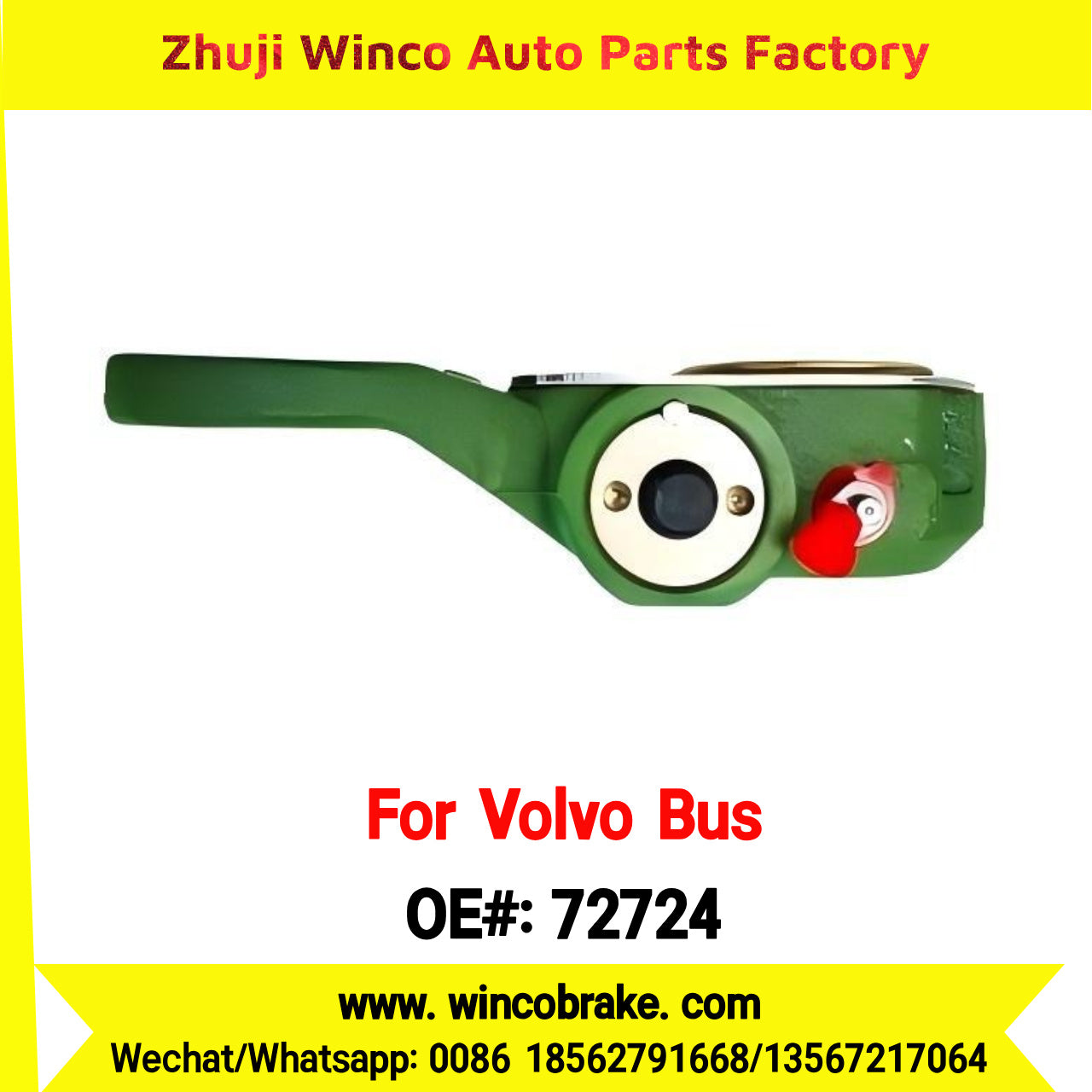 Winco OEM 72724 Automatic Slack Adjuster TO FIT Volvo Bus Replaces OEM 1136433 RH 10 Teeth Haldex 72724