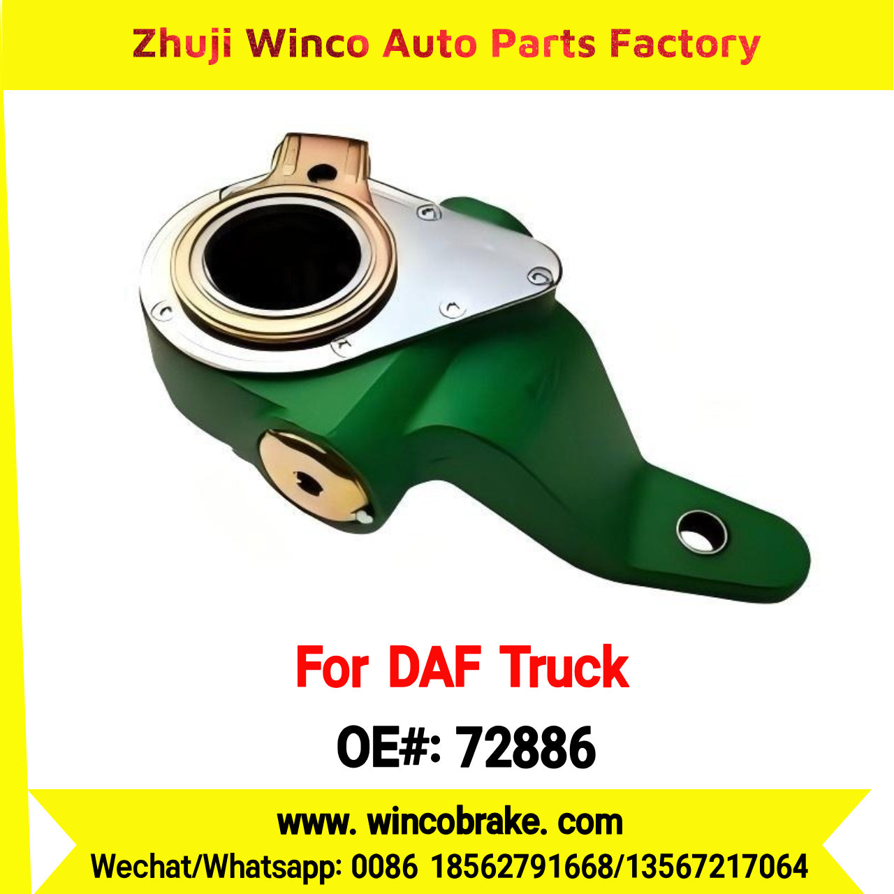 Winco OEM 72886 Automatic Slack Adjuster OEM 1263485 TO FIT DAF Truck LH Spline 10 Teeth Replaces Haldex 72886