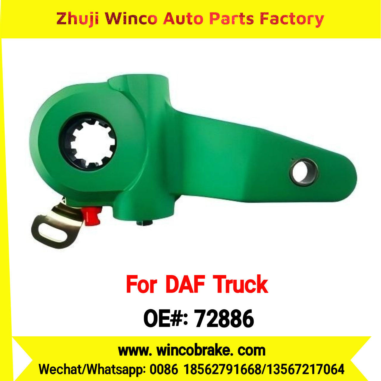 Winco OEM 72886 Automatic Slack Adjuster OEM 1263485 TO FIT DAF Truck LH Spline 10 Teeth Replaces Haldex 72886