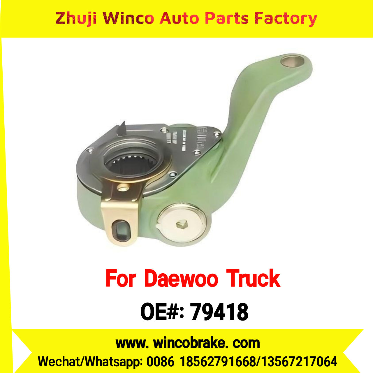Winco OEM 79418 Automatic Slack Adjuster Suit to DAEWOO Trucks Parts RH 25 Teeth South Korea Southeast Asia Market To Replace Haldex 79418