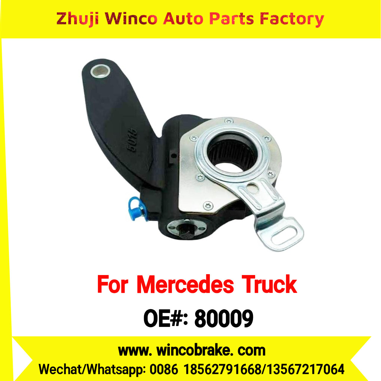 Winco OEM 80009 Brake Adjuster for Mercedes Benz Truck Automatic Slack Adjuster OEM 9454200138 Auto Parts Brake Adjusting Arm Haldex Type 1 Hole TO FIT MERCEDES Trucks RH 26 Teeth Replace Haldex 80009