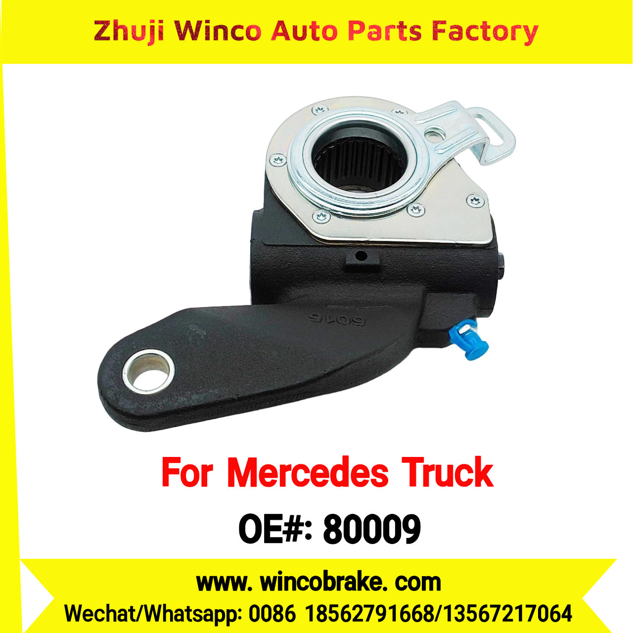 Winco OEM 80009 Brake Adjuster for Mercedes Benz Truck Automatic Slack Adjuster OEM 9454200138 Auto Parts Brake Adjusting Arm Haldex Type 1 Hole TO FIT MERCEDES Trucks RH 26 Teeth Replace Haldex 80009
