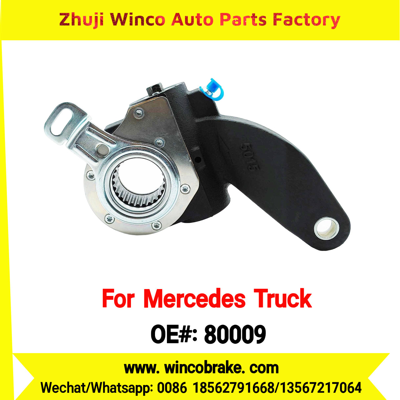 Winco OEM 80009 Brake Adjuster for Mercedes Benz Truck Automatic Slack Adjuster OEM 9454200138 Auto Parts Brake Adjusting Arm Haldex Type 1 Hole TO FIT MERCEDES Trucks RH 26 Teeth Replace Haldex 80009