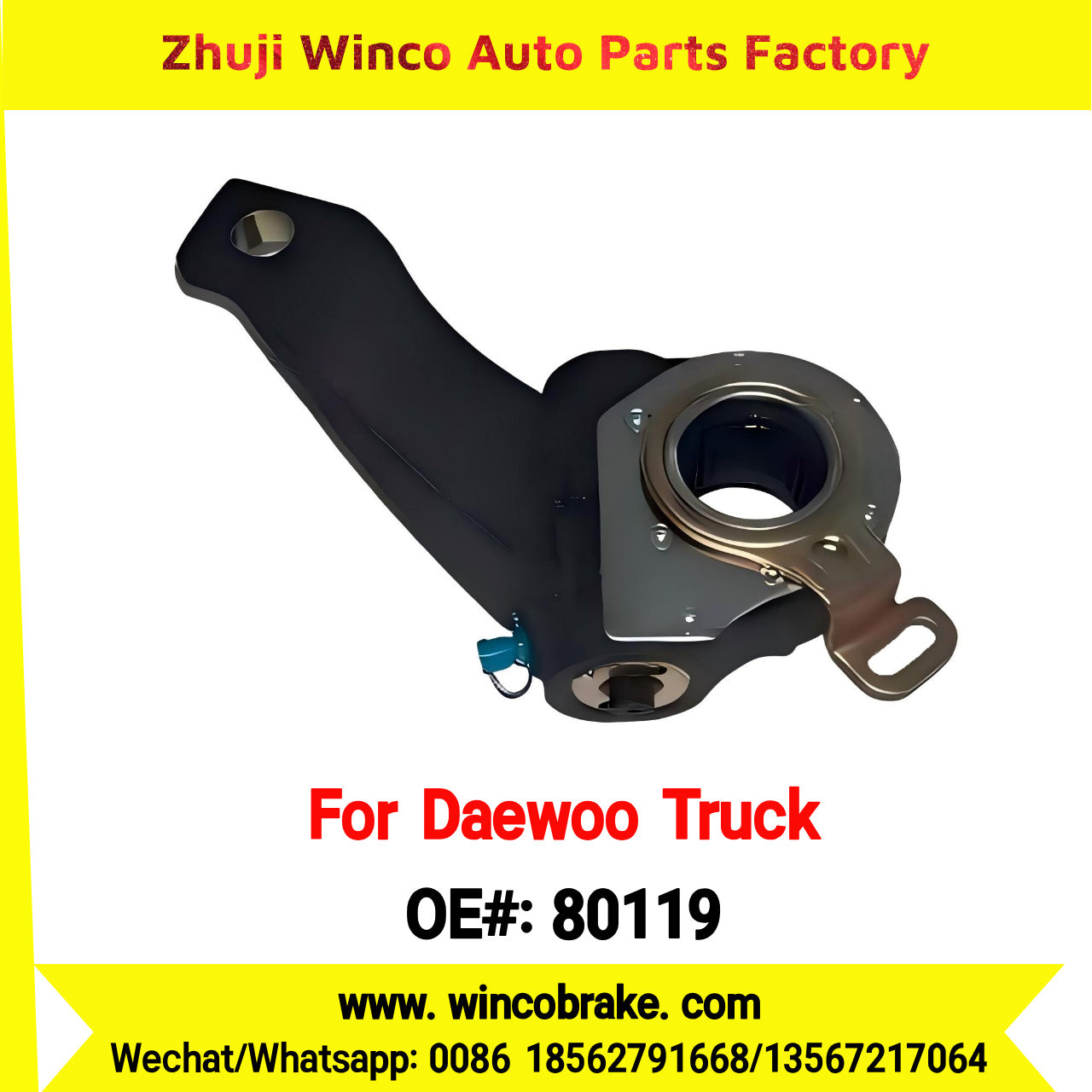 Winco OEM 80119 Automatic Slack Adjuster for Korean Daewoo Trucks 25 Teeth to Southeast Asia Market