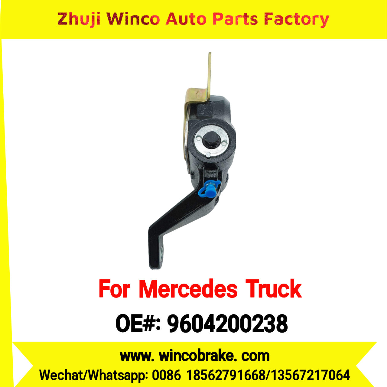 Winco OEM 9604200238 Brake Adjuster for Mercedes Benz Truck Automatic Slack Adjuster Auto Parts Brake Adjusting Arm Haldex Type 1 Hole TO FIT MERCEDES Trucks 26 Teeth Replace Haldex 80651
