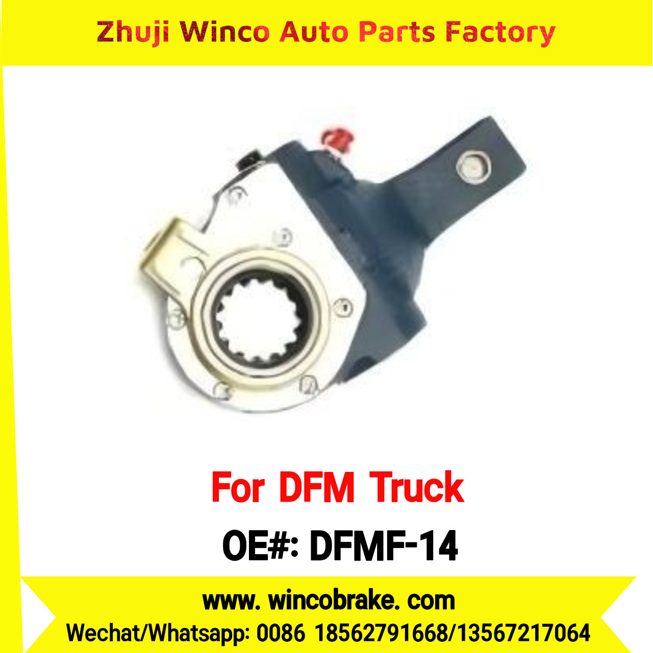 Winco OEM DFMF-14 Automatic Slack Adjuster for Suit to Chinese DONGFENG DFM Dalishen Truck Front LH / RH 14 teeth