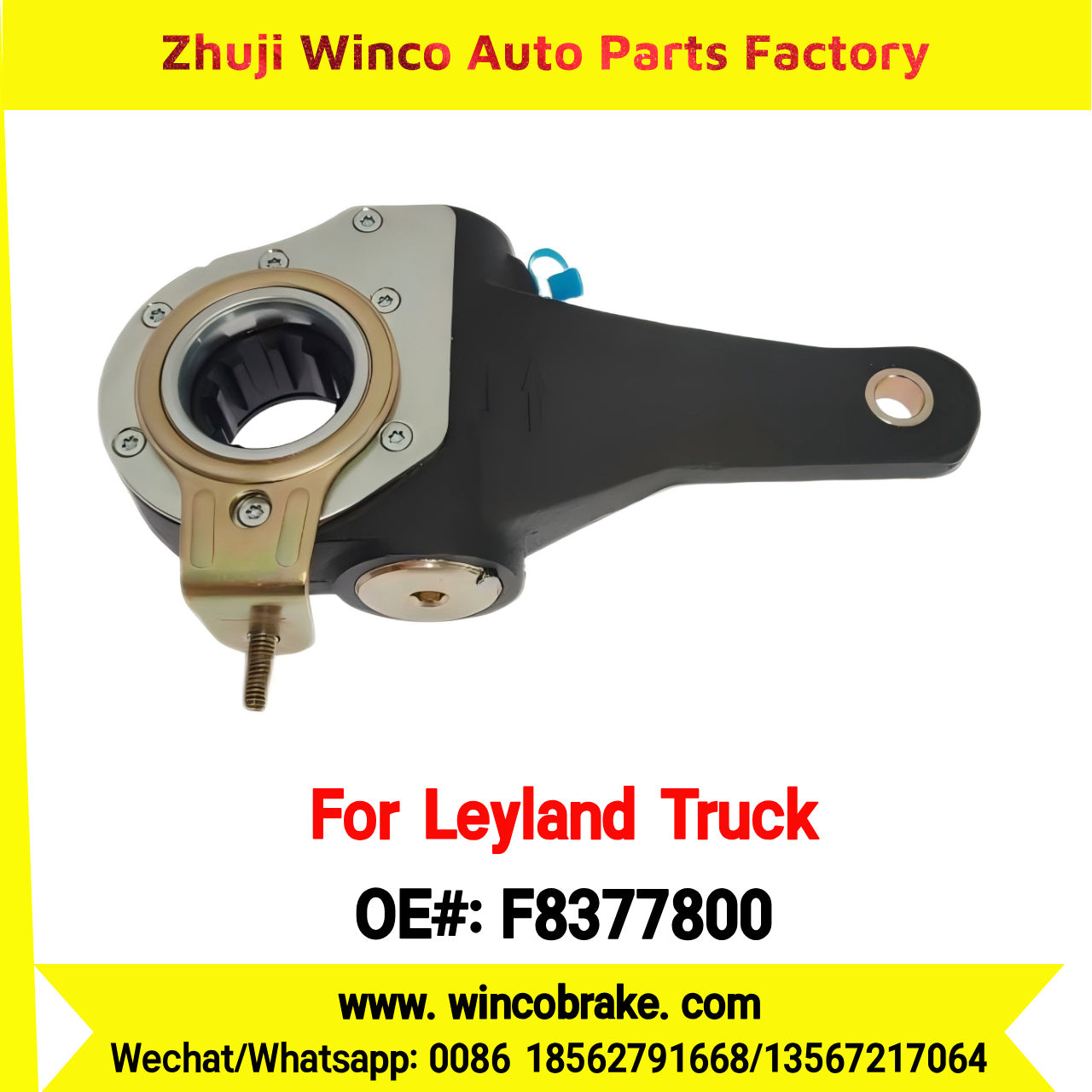 Winco OEM F8377800 Export Indian Automatic Slack Adjuster for Leyland Trucks 10 Teeth