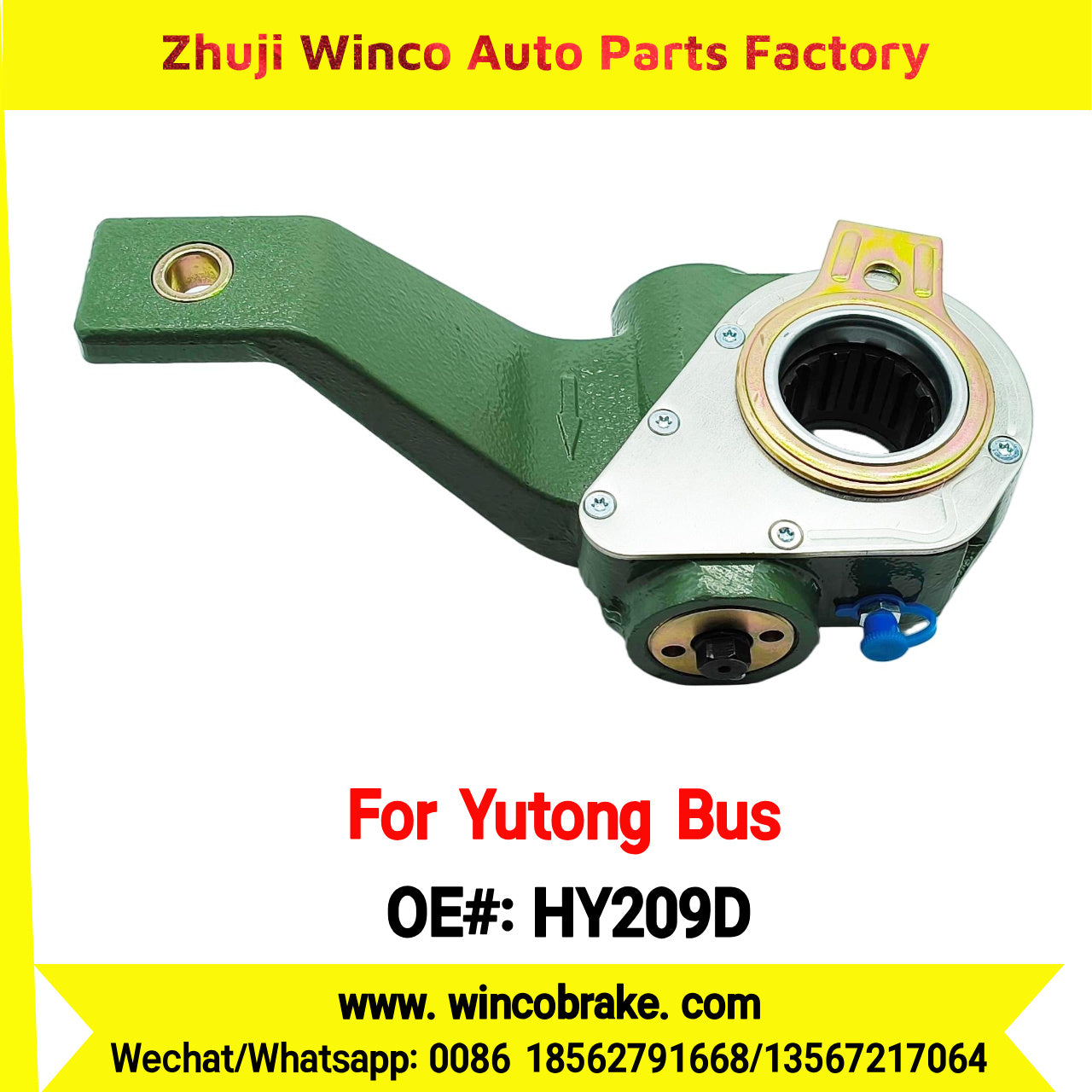 Winco OEM HY209D Automatic Slack Adjuster TO FIT YUTONG BUS ZK6129H/ZK6119HA 14 Teeth