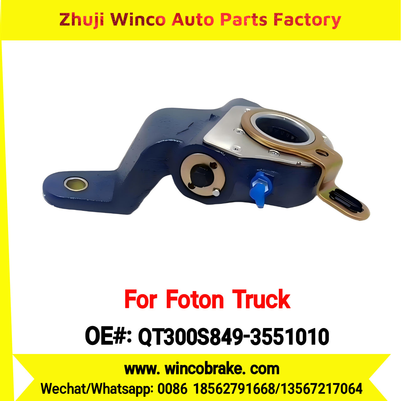 Winco OEM QT300S849-3551010 Automatic Slack Adjuster for Suit to China Qingte Axle Foton Trucks 26 Teeth
