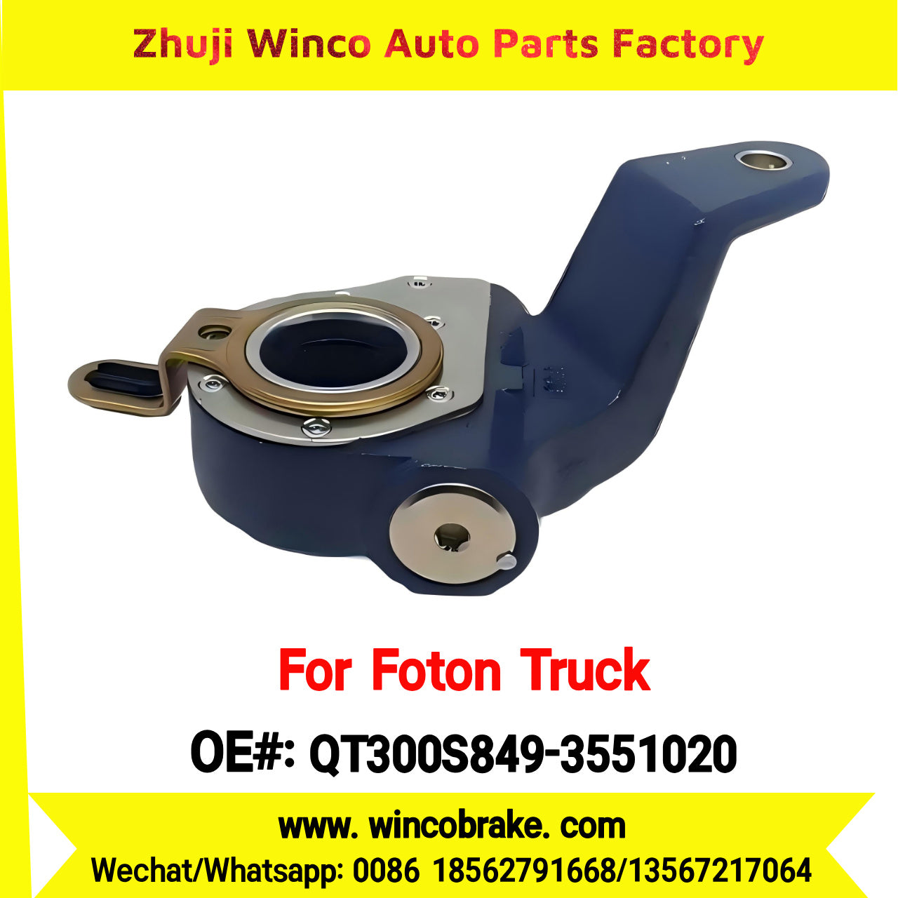 Winco OEM QT300S849-3551020 Automatic Slack Adjuster for Suit to China Qingte Axle Foton Trucks 26 Teeth