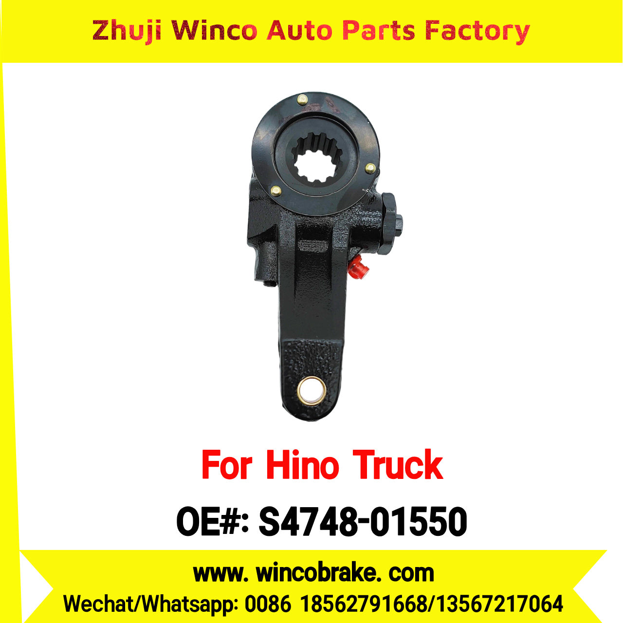 Winco OEM S4748-01550 Brake Slack Adjuster for Suit to Japanese HINO Truck EF500 Spare Parts